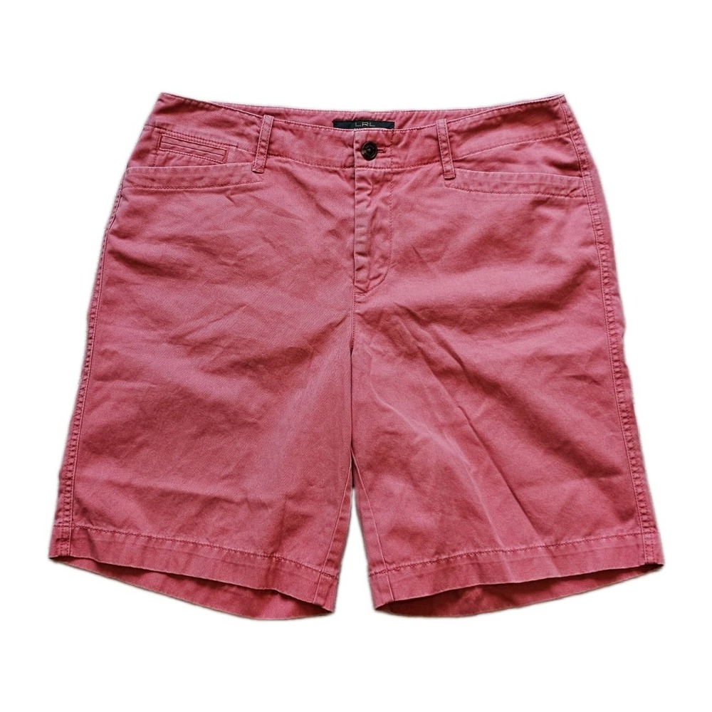 LRL Lauren Jeans Co Ralph Lauren Womens Shorts Size 10 Coral Red Chino